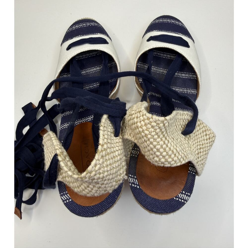 Coach espadrilles wedge heels, Balance model, Sz 8 1/2" Ankle Wrap Sandals - Picture 7 of 10